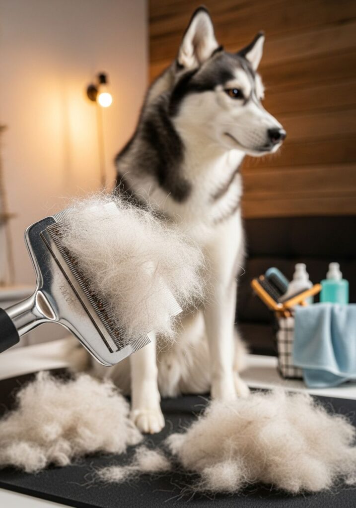 Dog shedding solutions with brushing at home