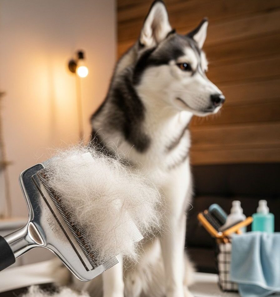 Dog shedding solutions with brushing at home