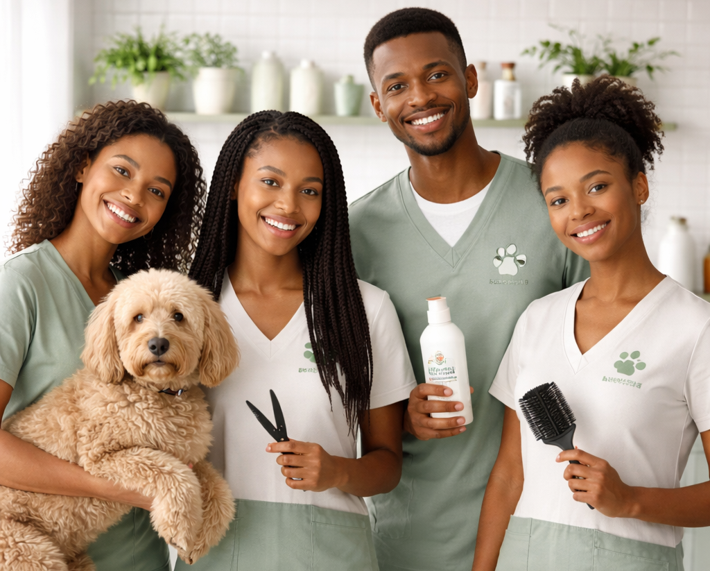 Bloom Pet Spa grooming team in Vancouver providing professional dog grooming services